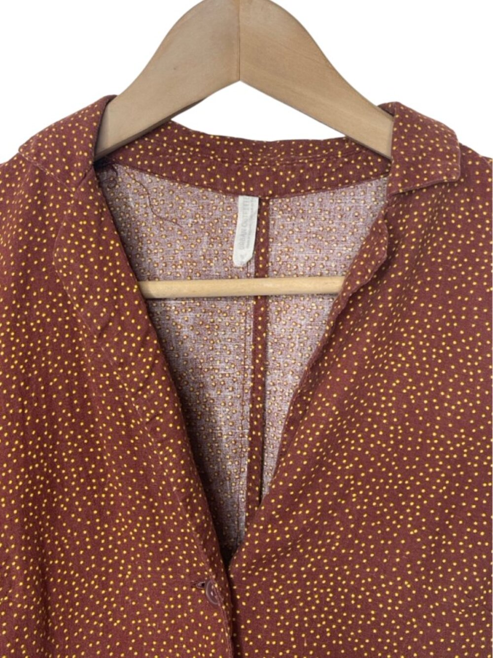 Urban Outfitters UO Polka Dot Button Up Mini Shirt Dress Brown Size Small - Picture 5 of 12